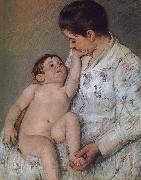 Mary Cassatt Baby-s touching oil painting reproduction